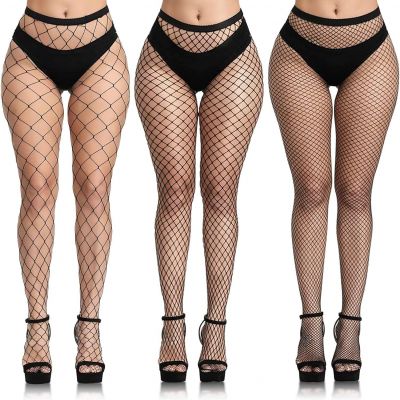 Buauty 3 pcs black fishnet stockings for women, fish nets women tights, fishnet